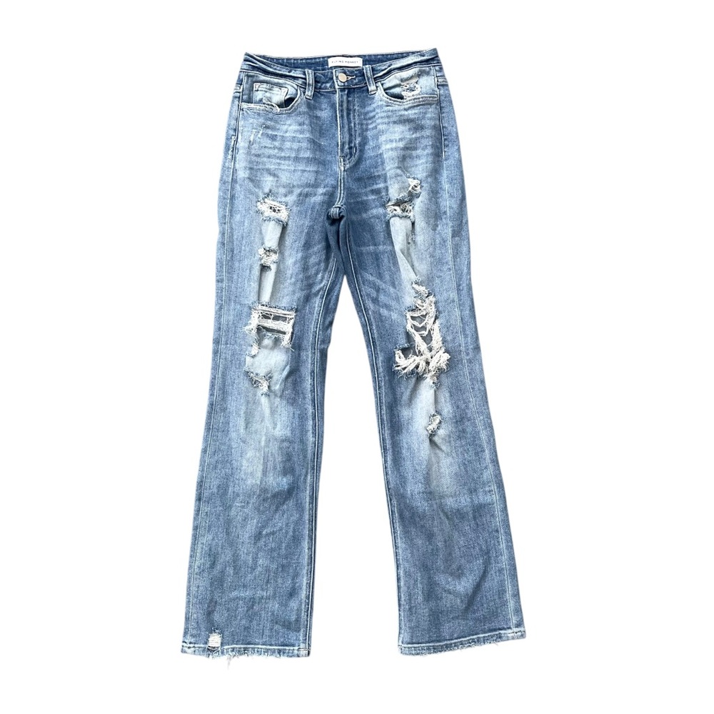 Flying Monkey High Rise Distressed Bootcut Jeans 26